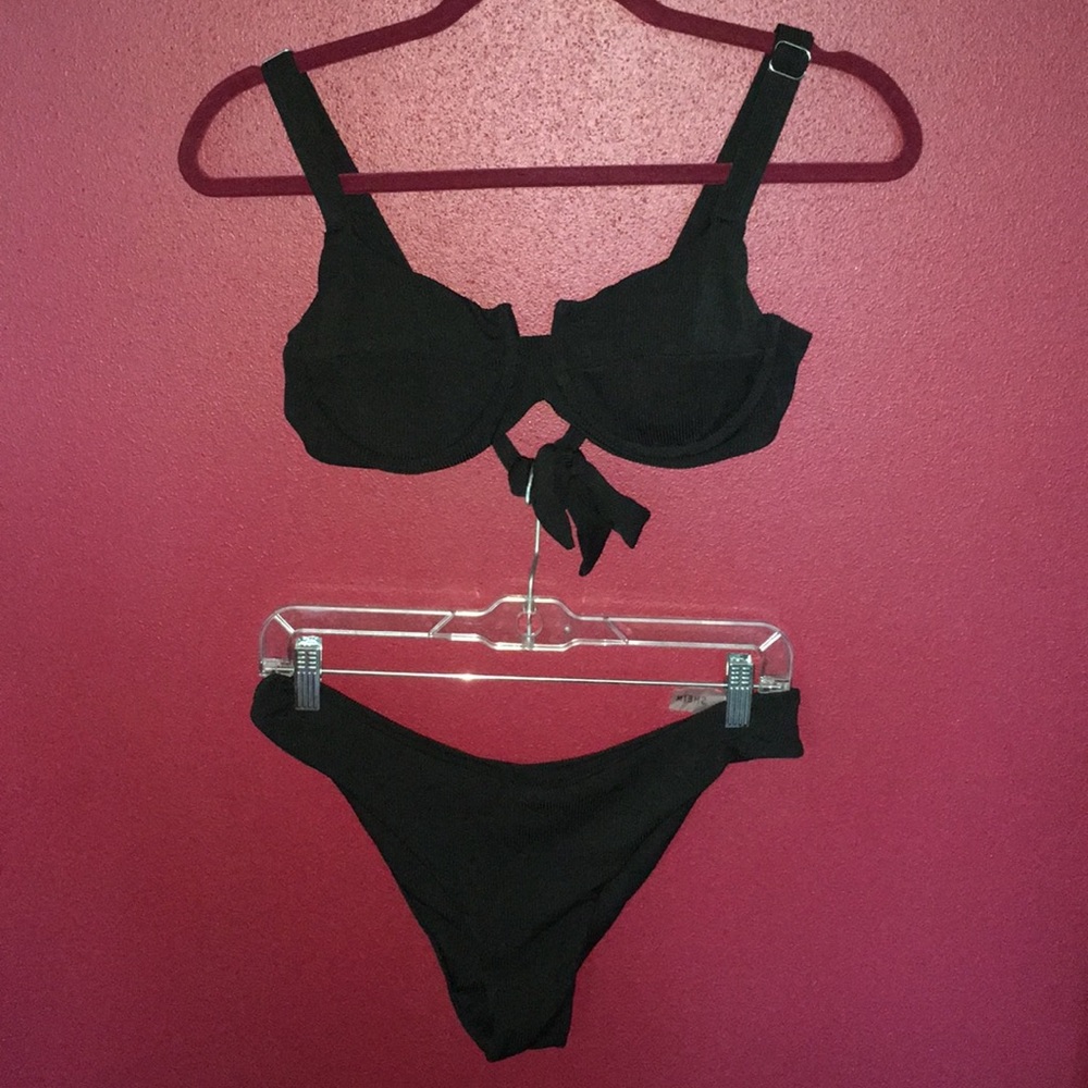 Black Ribbed Bikini